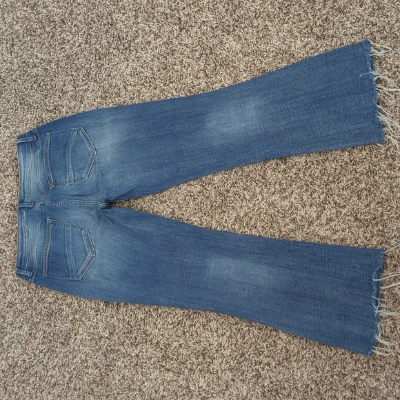 DRIFTWOOD Roxy blue Bahama mama high rise flared leg raw frayed hem jeans - Picture 12 of 12